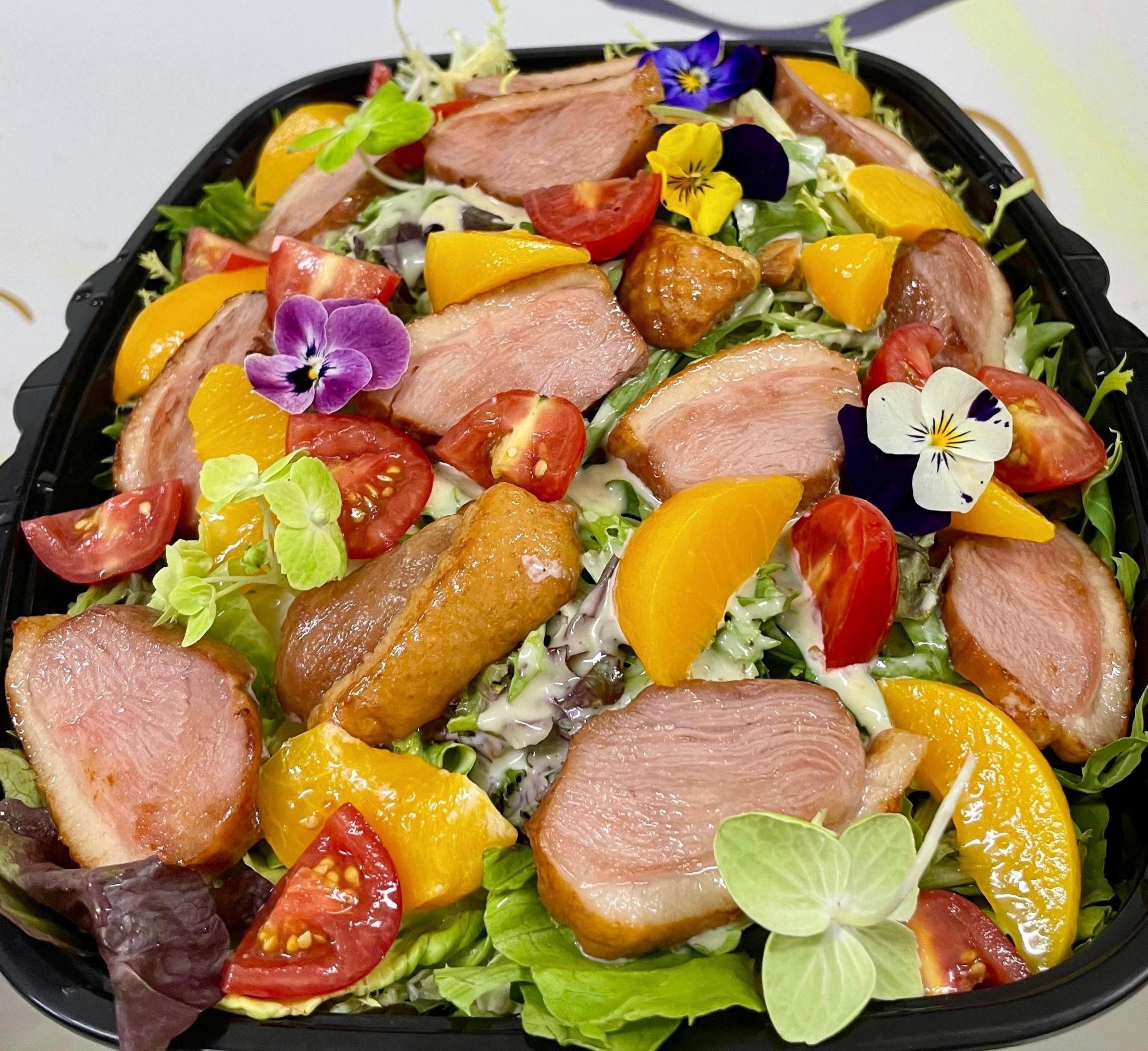 煙鴨胸蜜桃沙律配蜜糖芥末醬